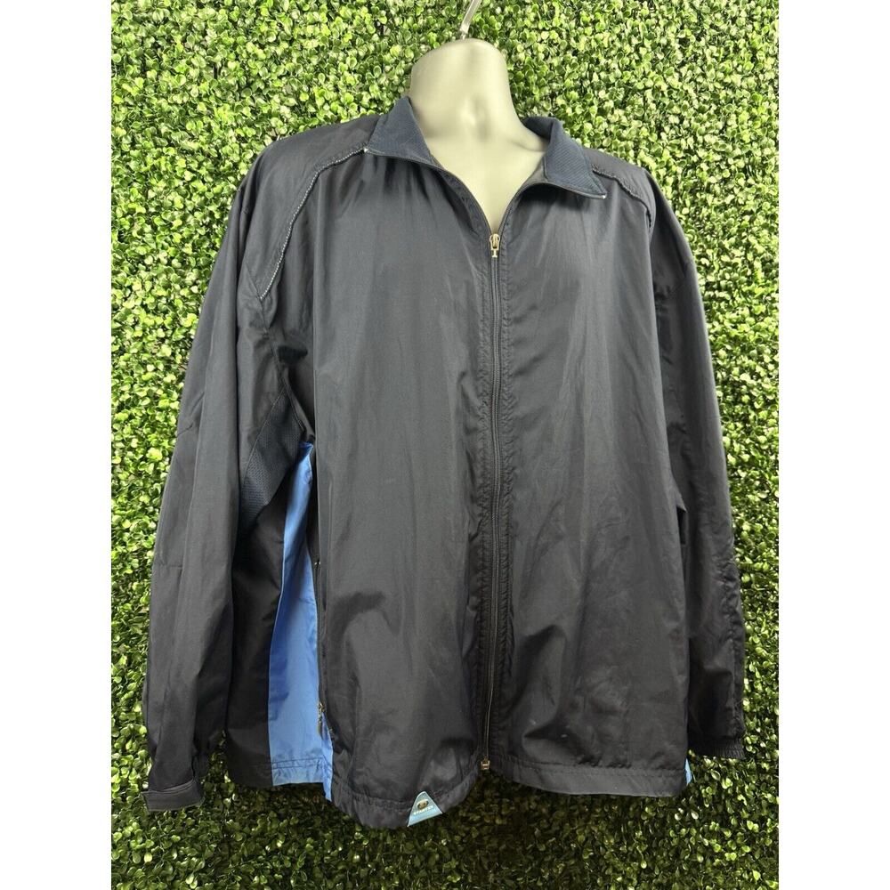 Starter Mens Packable Windbreaker Jacket Black Blue Full Zip Activewear‎ XL